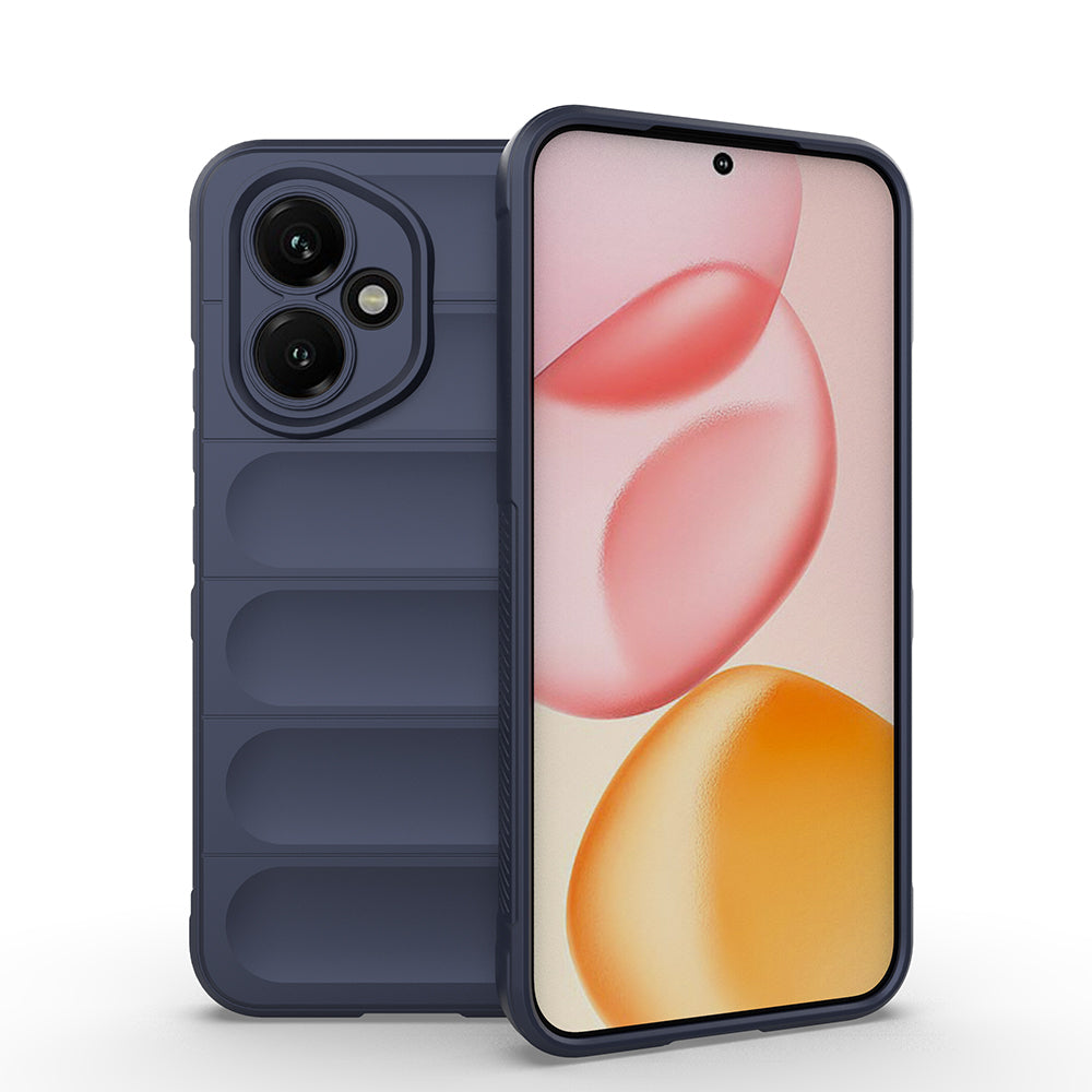 Honor 400 Kılıf Esnek TPU Oyuklu Arka Yüzey Tasarımlı Zore Etnik Silikon Kapak Lacivert