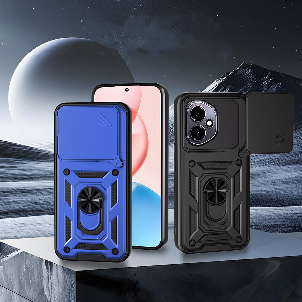 Honor 400 Kılıf Magnetik Standlı Kamera Korumalı Zore Sürgülü Vega Kapak Siyah