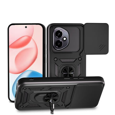 Honor 400 Kılıf Magnetik Standlı Kamera Korumalı Zore Sürgülü Vega Kapak Mavi