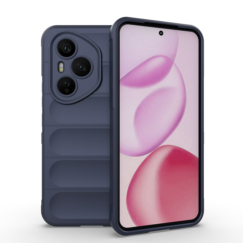 Honor 400 Pro Kılıf Esnek TPU Oyuklu Arka Yüzey Tasarımlı Zore Etnik Silikon Kapak Lacivert