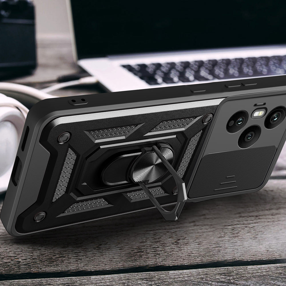 Honor 400 Pro Kılıf Magnetik Standlı Kamera Korumalı Zore Sürgülü Vega Kapak Mavi