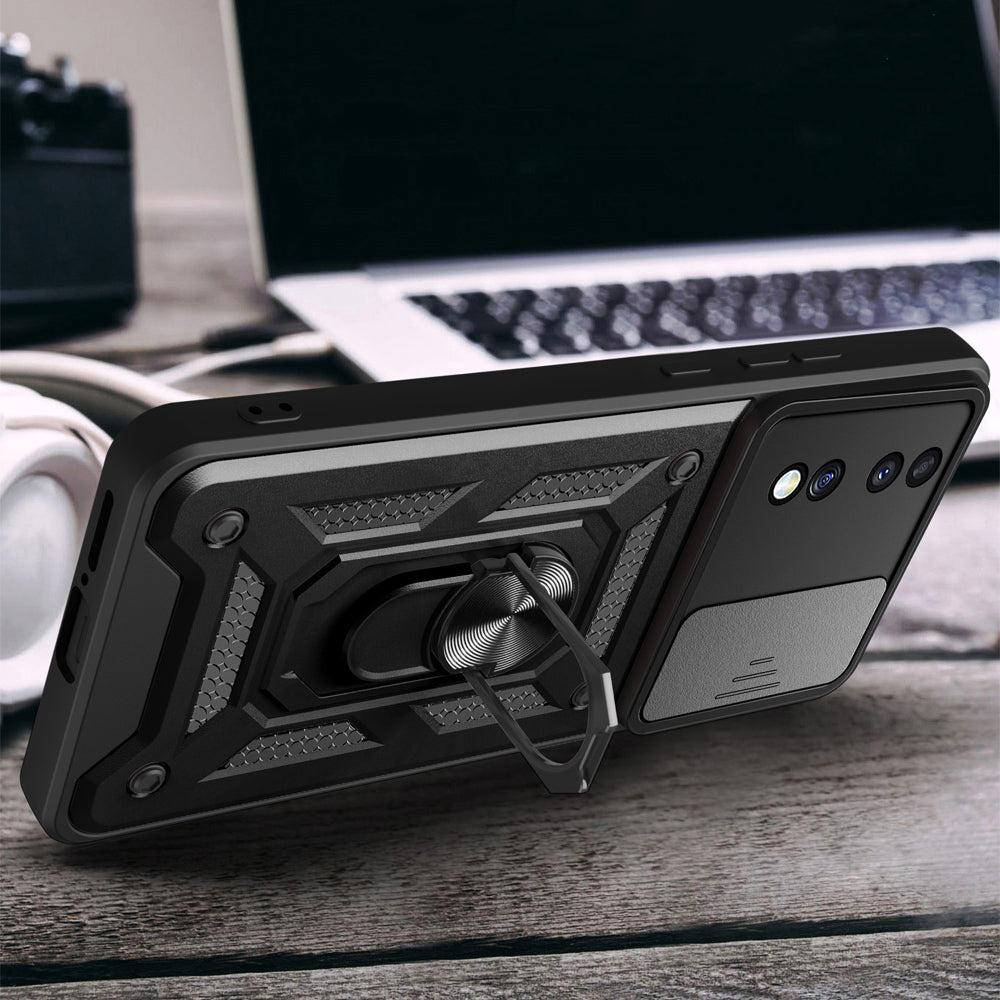 Honor 70 Case Magnetic Stand Camera Protection Zore Sliding Vega Cover Black