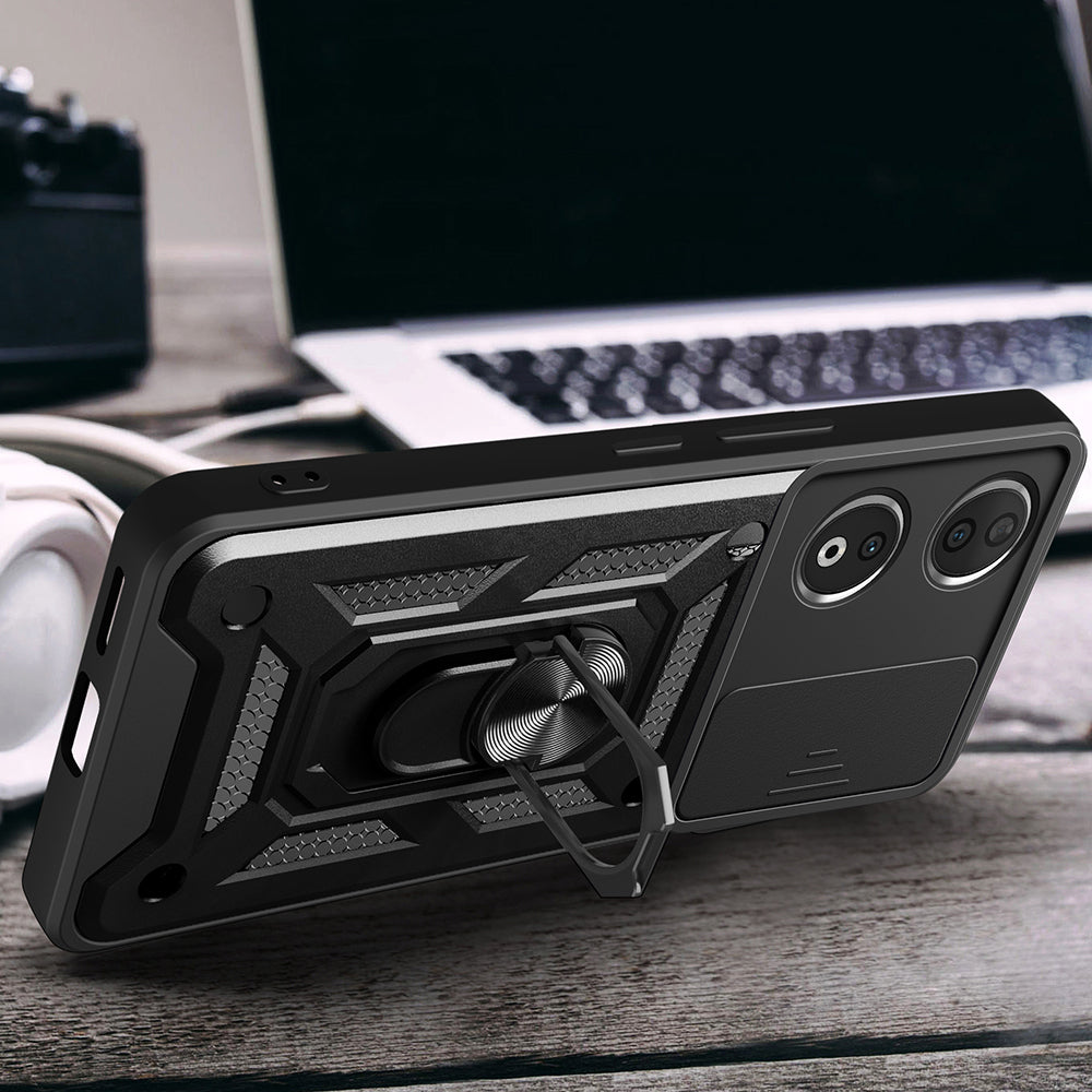 Honor 90 Case Magnetic Stand Camera Protection Zore Sliding Vega Cover Black