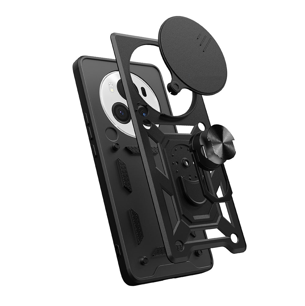 Honor Magic 6 Pro Case Magnetic Stand Camera Protection Zore Sliding Vega Cover Black