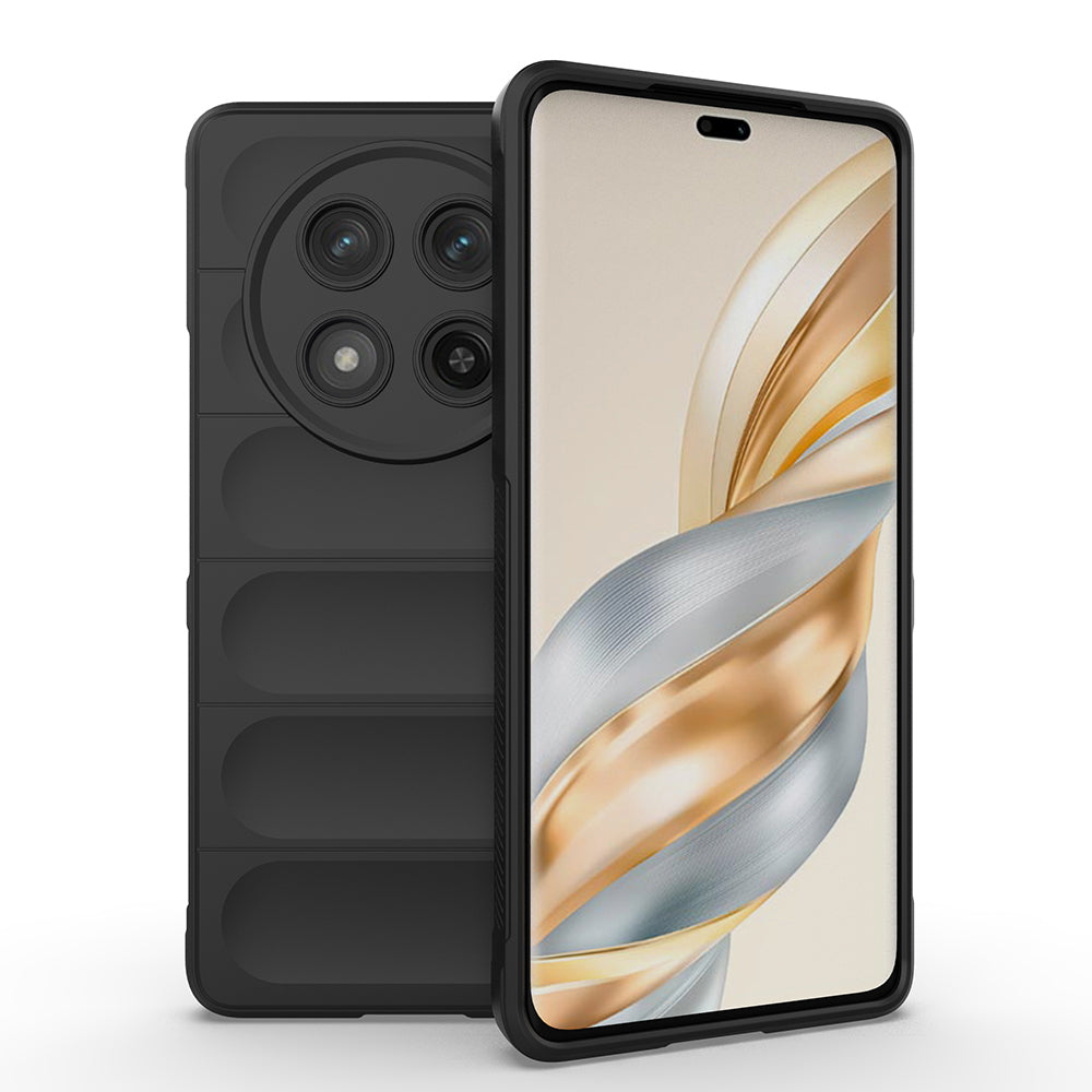 Honor Magic 7 Lite Case Flexible TPU Hollow Back Surface Design Zore Ethnic Silicone Cover Black