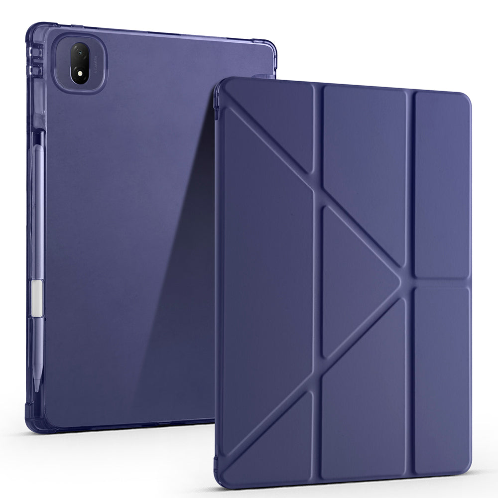 Honor MagicPad 2 Case Zore Tri Folding Stand Case with Pen Compartment Navy Blue