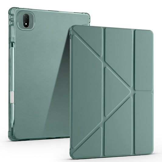 Honor MagicPad 2 Case Zore Tri Folding Stand Case with Pen Compartment Dark Green