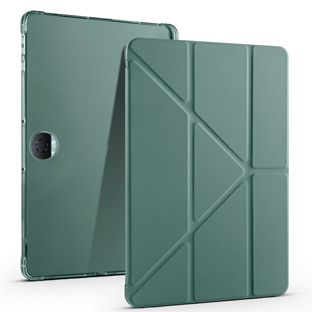Honor Pad 9 Case Zore Tri Folding Stand Case with Pen Compartment Dark Green