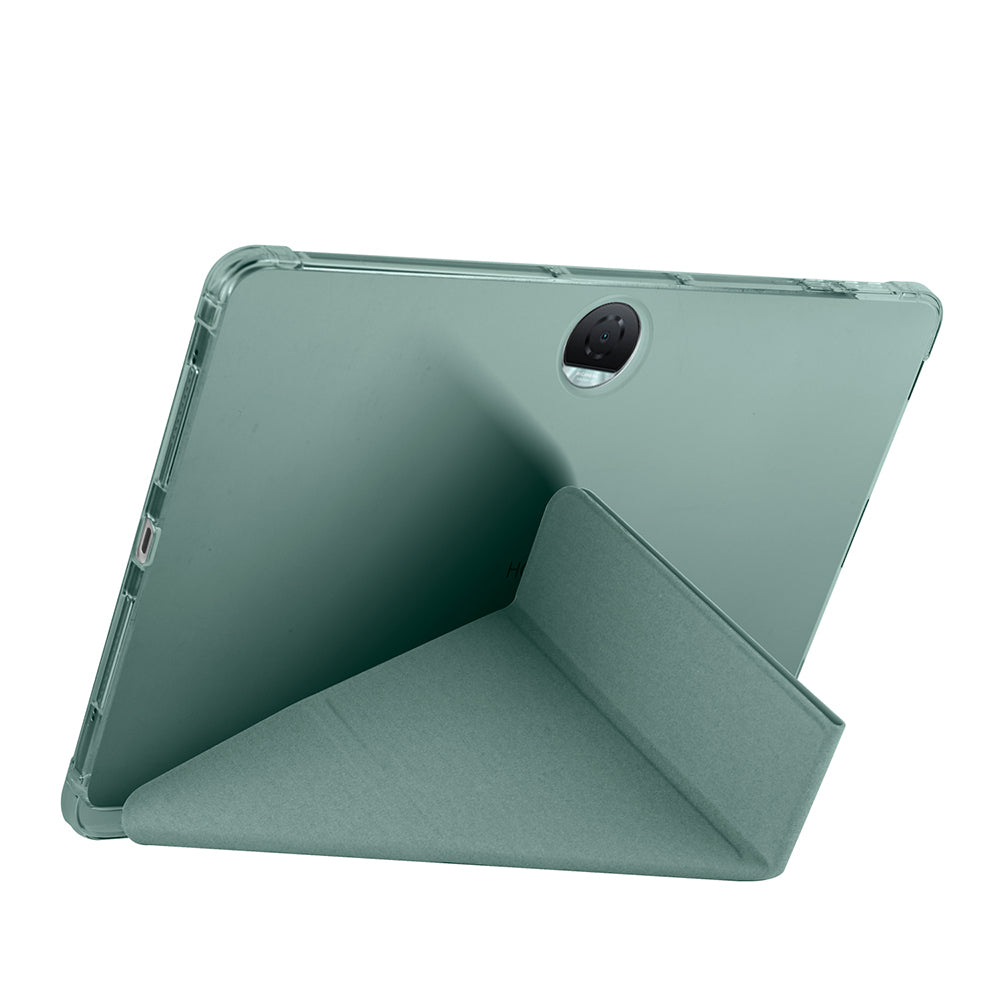Honor Pad 9 Case Zore Tri Folding Stand Case with Pen Compartment Dark Green