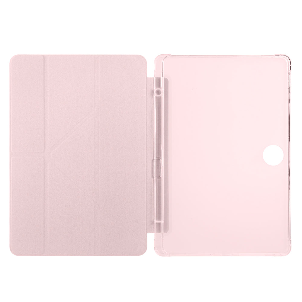 Honor Pad 9 Case Zore Tri Folding Stand Case with Pen Compartment Rose Gold