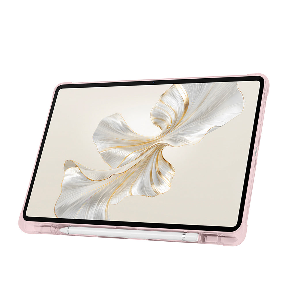Honor Pad 9 Case Zore Tri Folding Stand Case with Pen Compartment Rose Gold
