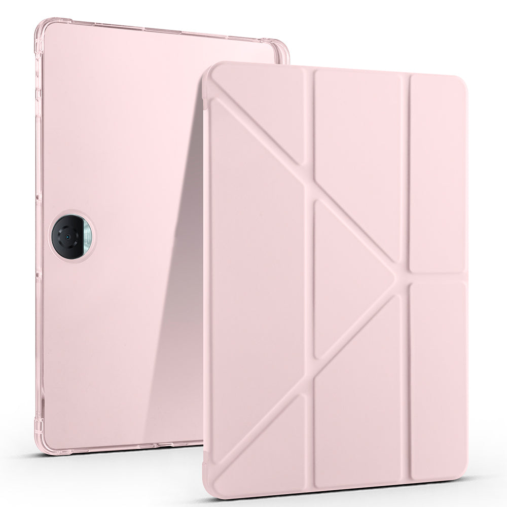 Honor Pad 9 Case Zore Tri Folding Stand Case with Pen Compartment Rose Gold