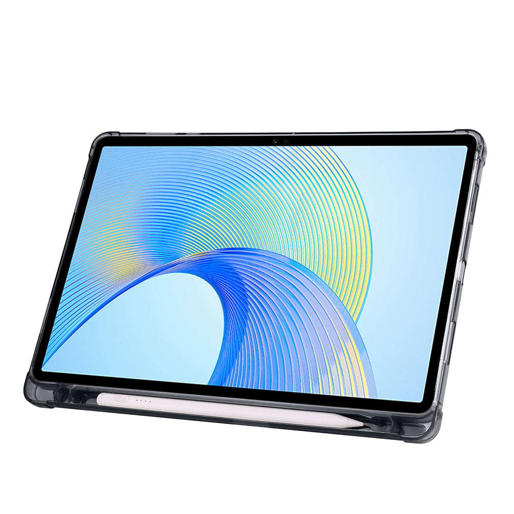 Honor Pad X8A Case Zore Tri Folding Stand Case with Pen Compartment Black
