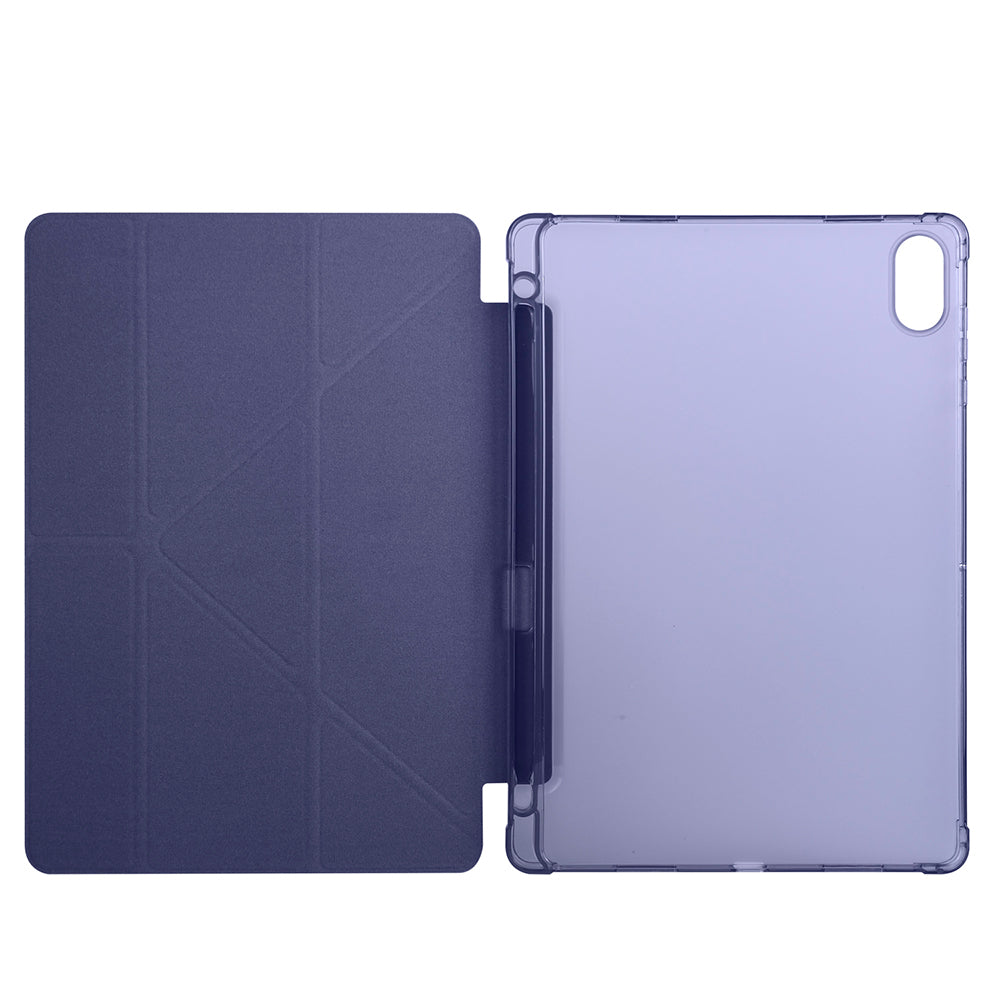 Honor Pad X8A Case Zore Tri Folding Stand Case with Pen Compartment Navy Blue