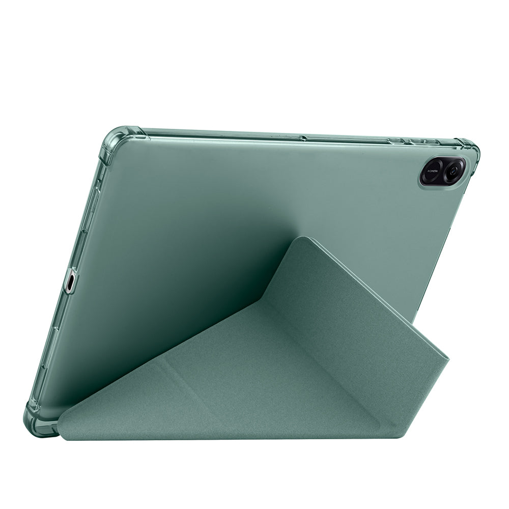 Honor Pad X8A Case Zore Tri Folding Stand Case with Pen Compartment Gray