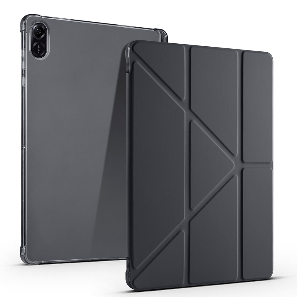 Honor Pad X8A Case Zore Tri Folding Stand Case with Pen Compartment Black