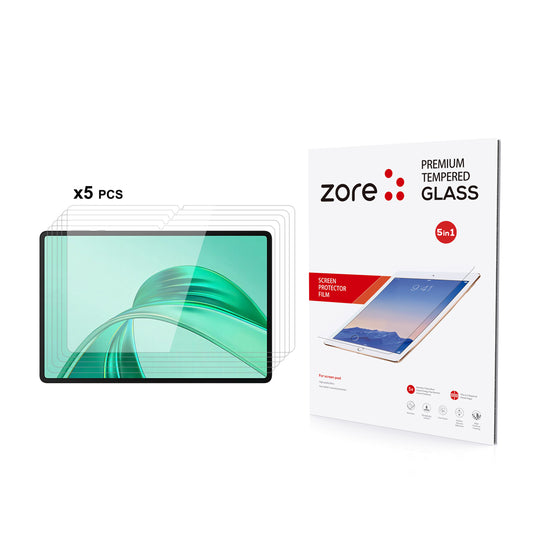 Honor Pad X8A Zore 5in1 Tablet Tempered Glass Screen Protector Transparent