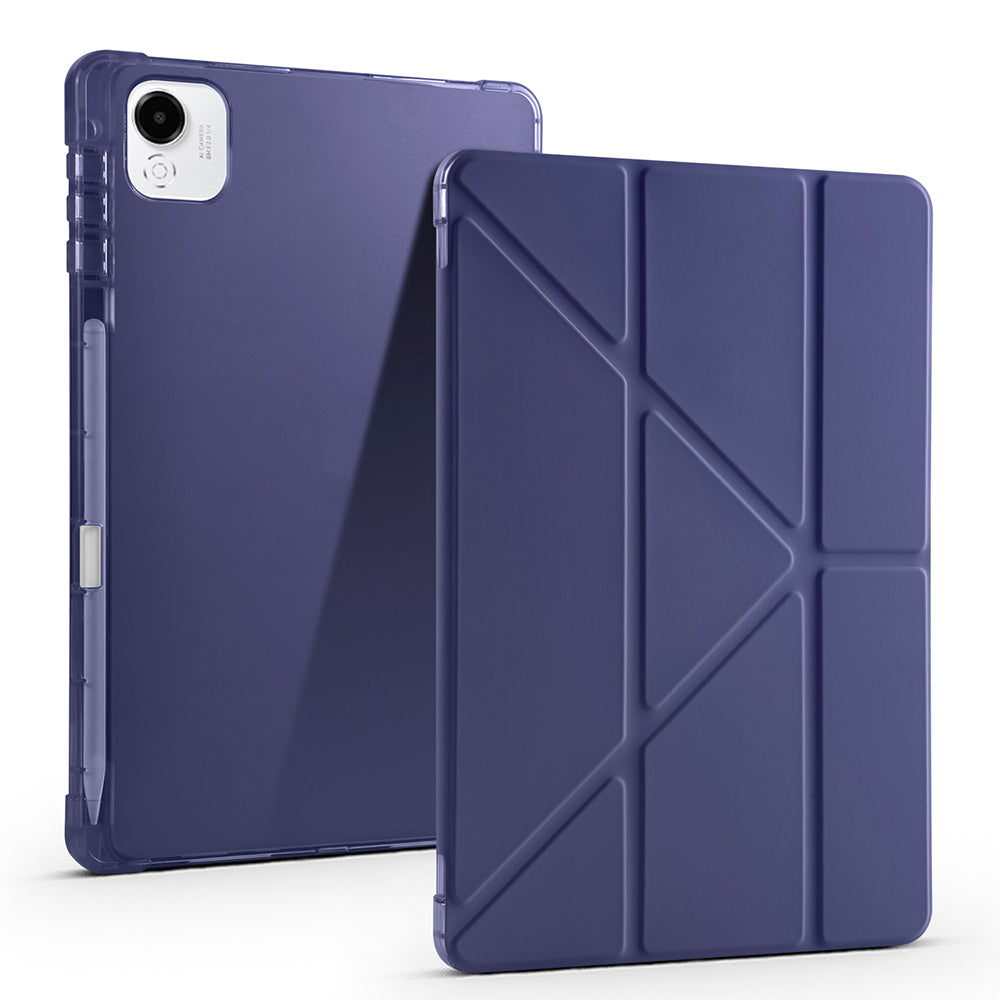 Honor Pad X9 Pro Case Zore Tri Folding Stand Case with Pen Compartment Navy Blue