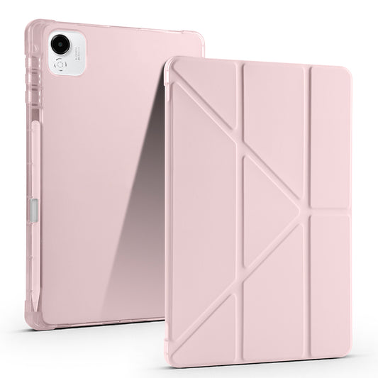 Honor Pad X9 Pro Case Zore Tri Folding Stand Case with Pen Compartment Rose Gold