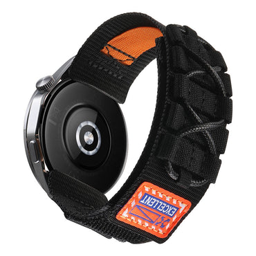 Huawei GT2 46mm Zore KRD-112 22mm Orbital Braided Rope Design Nylon Fabric Mesh Strap Black 