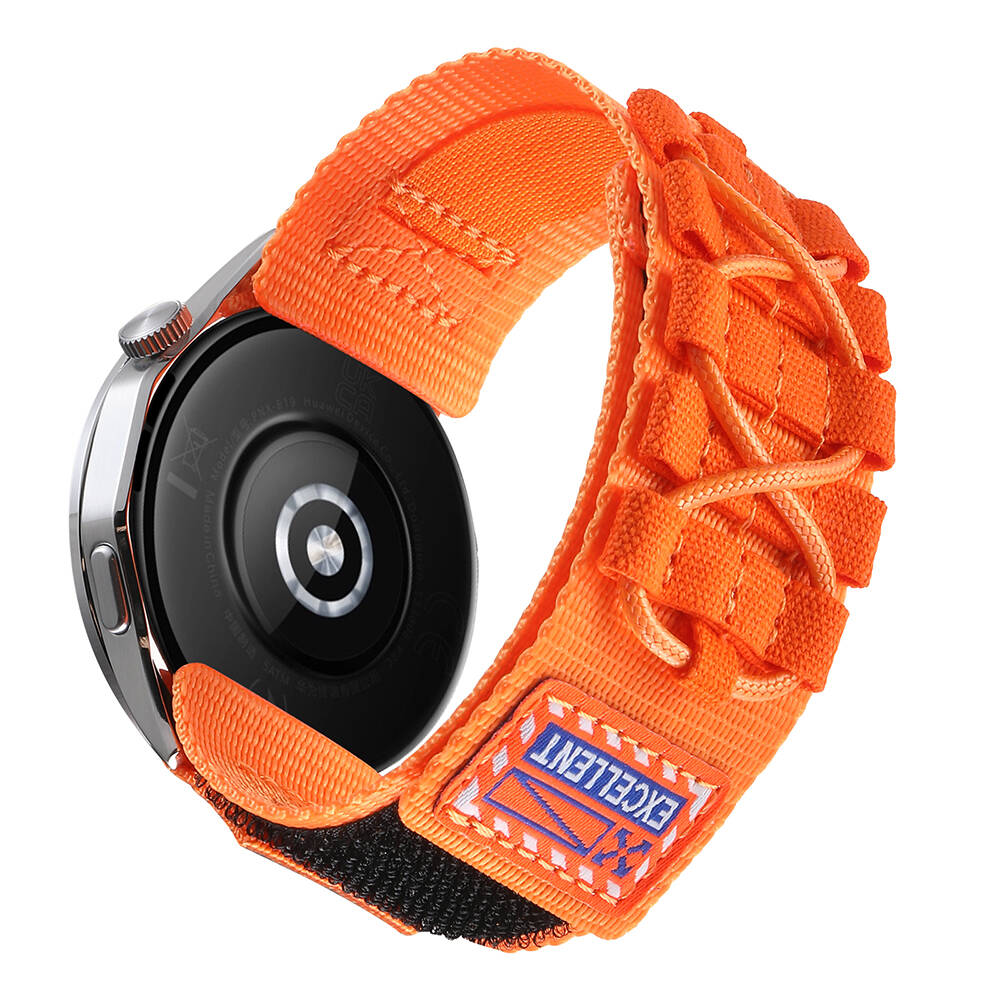 Huawei GT2 46mm Zore KRD-112 22mm Orbital Braided Rope Design Nylon Fabric Mesh Strap Gray 