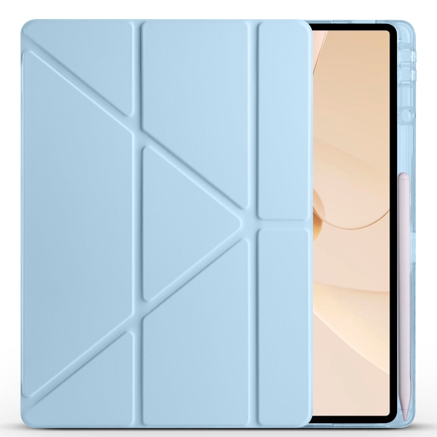 Huawei Matepad 12X Case Zore Tri Folding Stand Case with Pen Compartment Blue