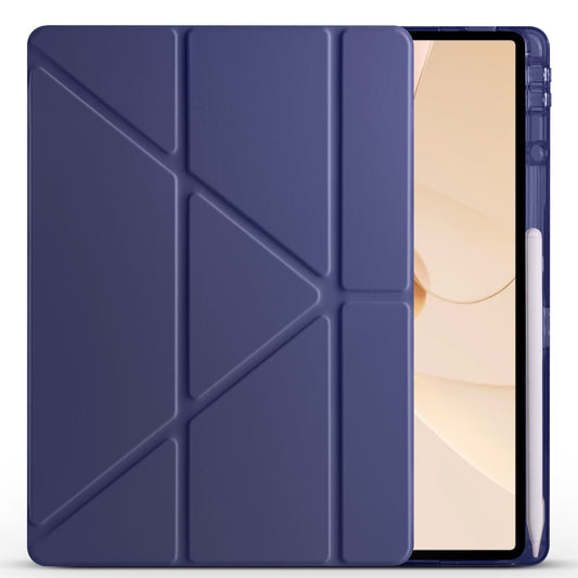 Huawei Matepad 12X Case Zore Tri Folding Stand Case with Pen Compartment Navy Blue
