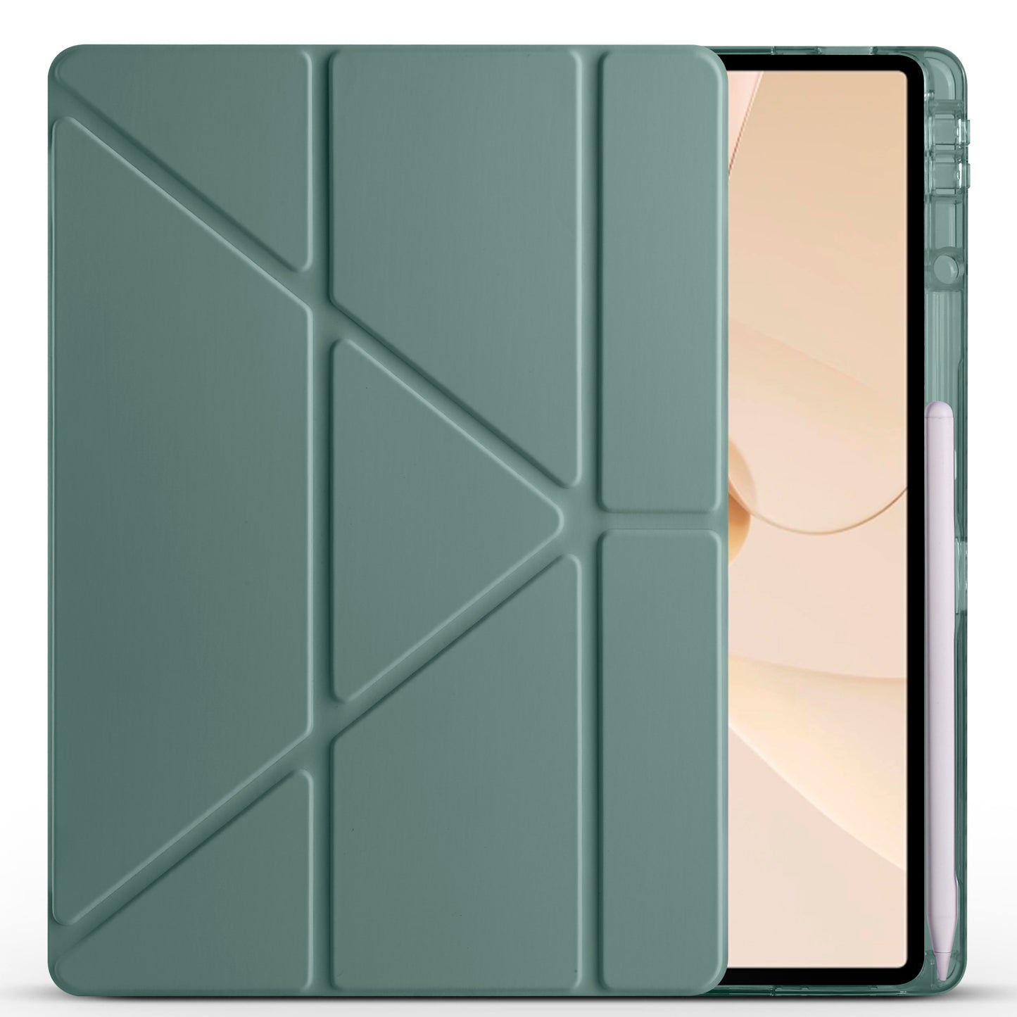 Huawei Matepad 12X Case Zore Tri Folding Stand Case with Pen Compartment Dark Green 