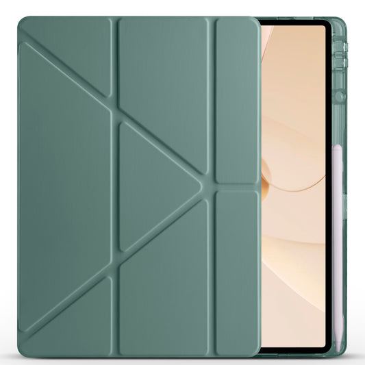 Huawei Matepad 12X Case Zore Tri Folding Stand Case with Pen Compartment Dark Green 