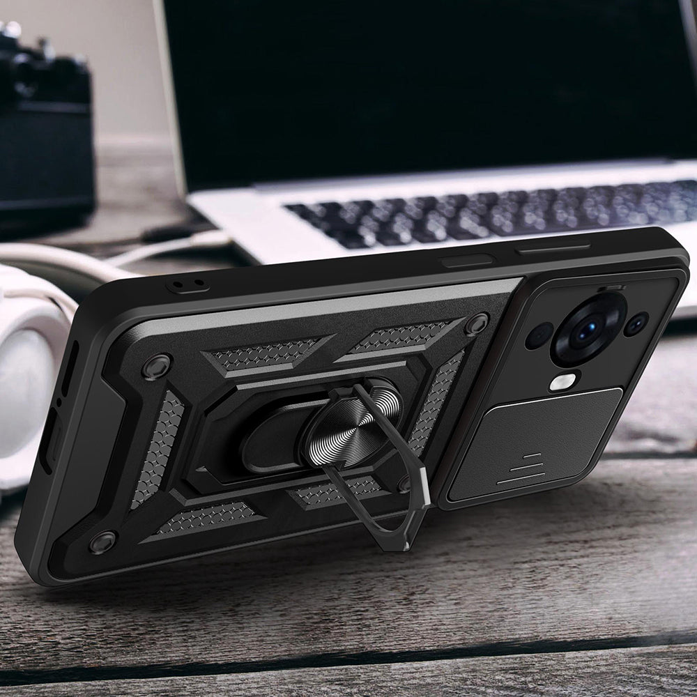 Huawei Nova 12S Case Magnetic Stand Camera Protection Zore Sliding Vega Cover Navy Blue