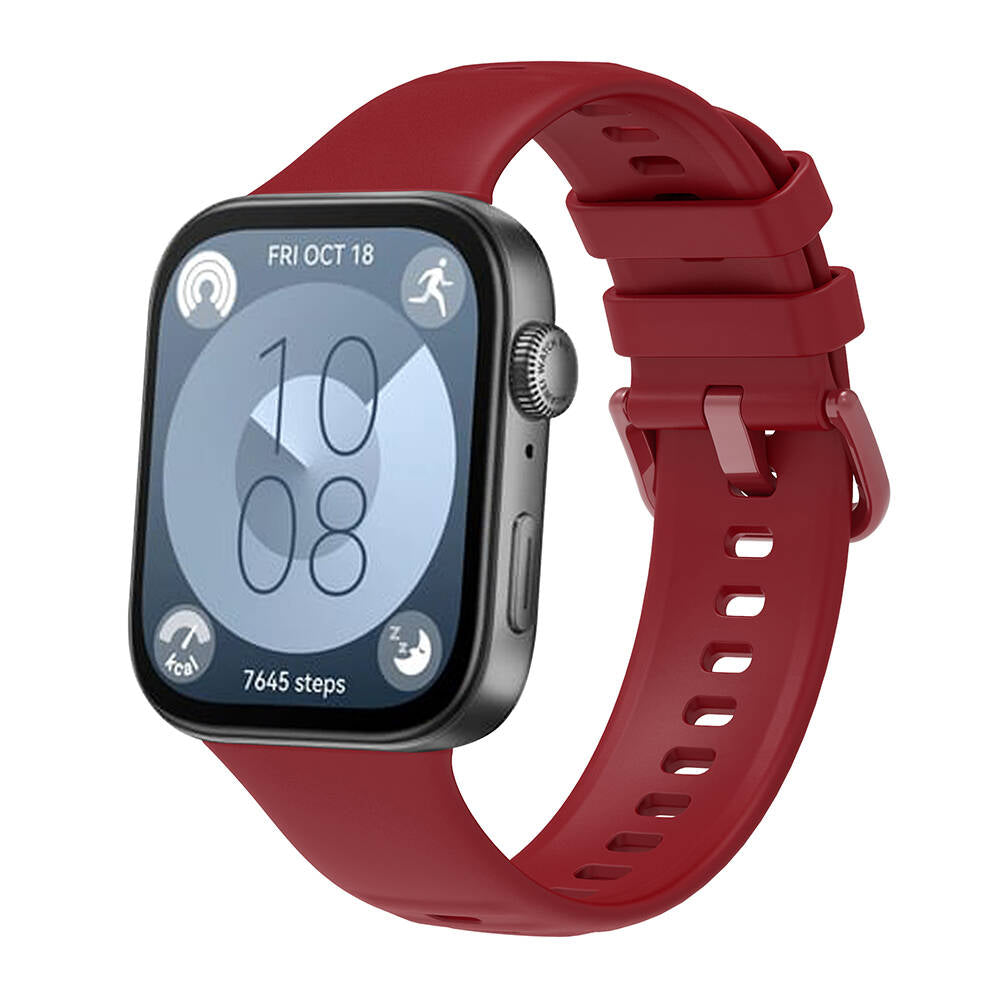 Huawei Watch Fit 3 Band Series Classic Band Silicone Strap Dark Red 