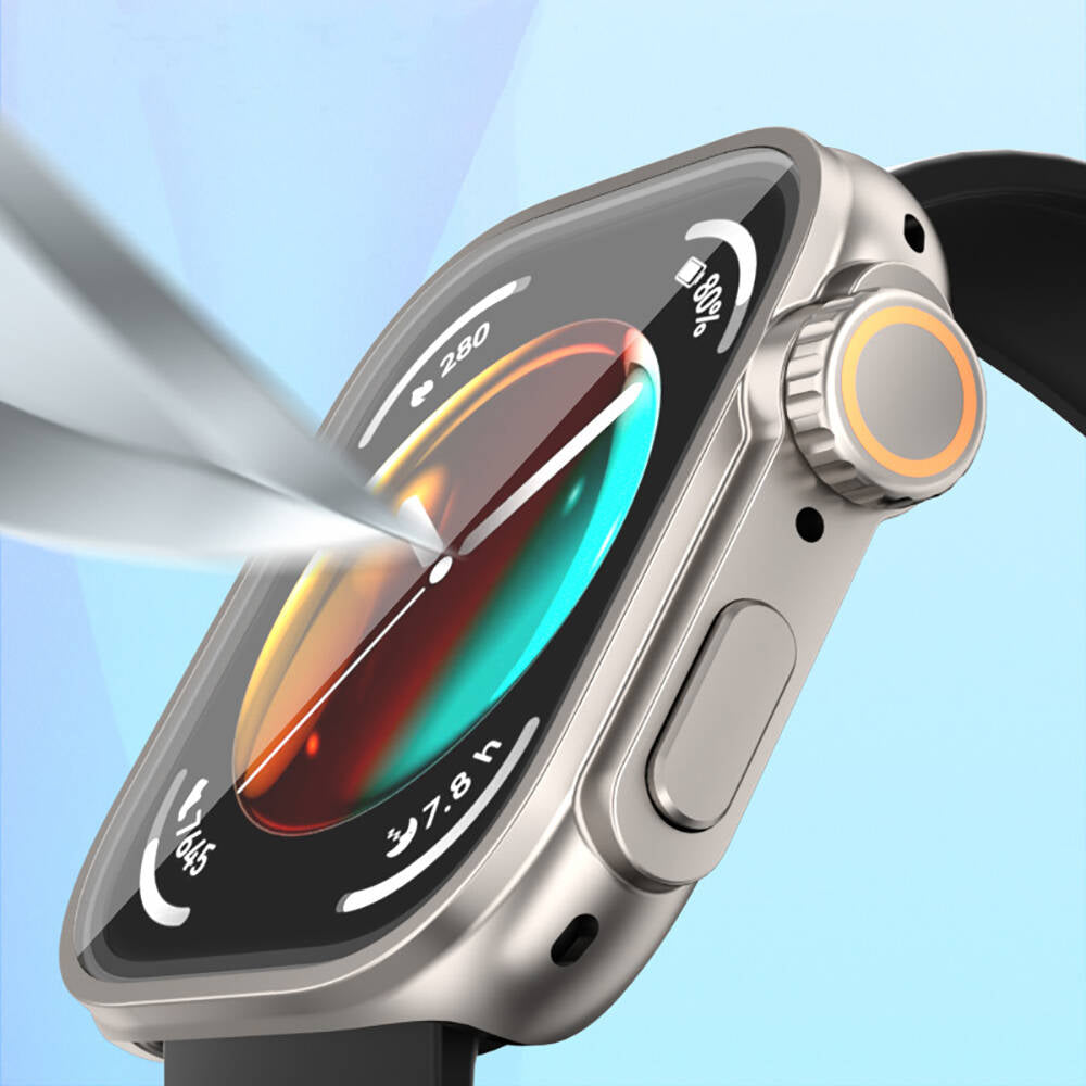Huawei Watch Fit 3 to Apple Watch Ultra 49mm Case Converter and Screen Protector Zore Watch Gard 33 Gold