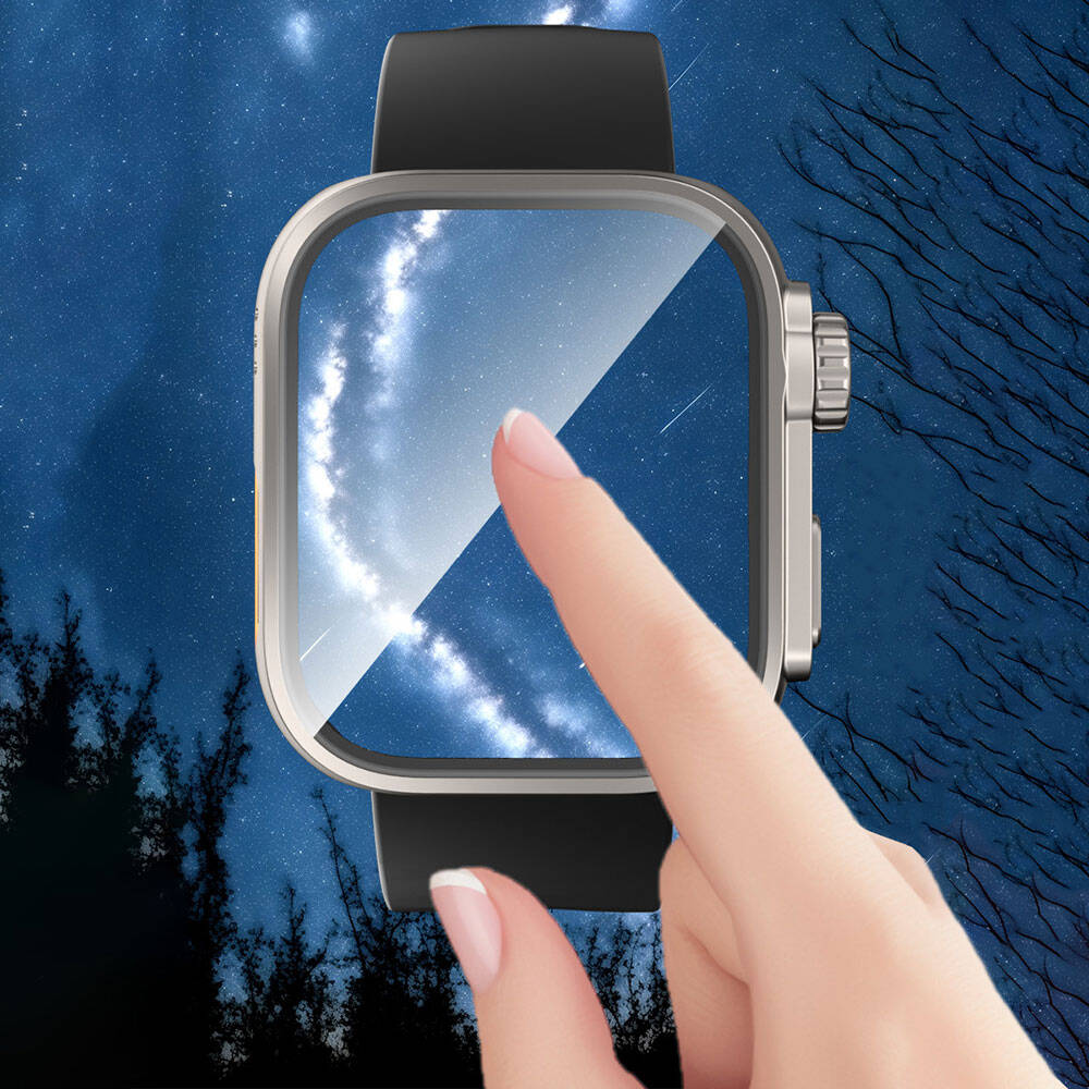 Huawei Watch Fit 3 to Apple Watch Ultra 49mm Case Converter and Screen Protector Zore Watch Gard 33 Gold