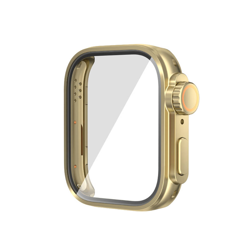 Huawei Watch Fit 3 to Apple Watch Ultra 49mm Case Converter and Screen Protector Zore Watch Gard 33 Gold