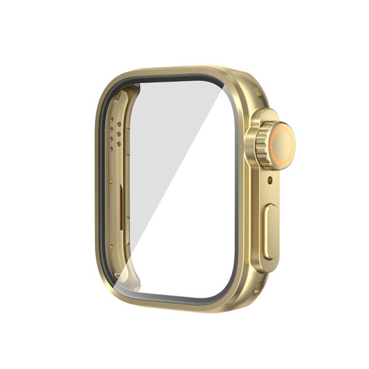 Huawei Watch Fit 3 to Apple Watch Ultra 49mm Case Converter and Screen Protector Zore Watch Gard 33 Gold