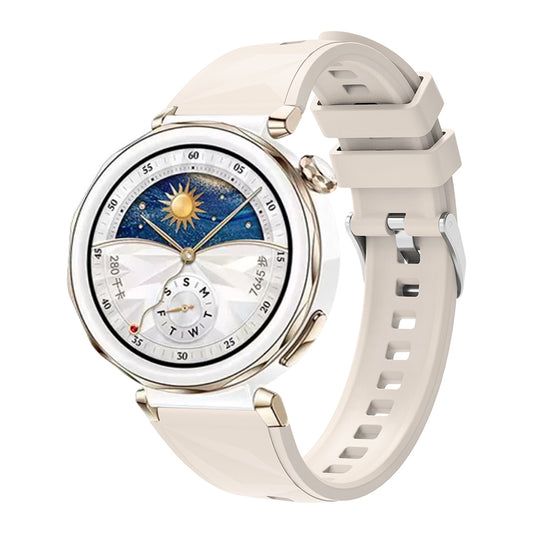 Huawei Watch GT5 Pro 42mm Zore KRD-129 Silicone Band Strap Starlight 