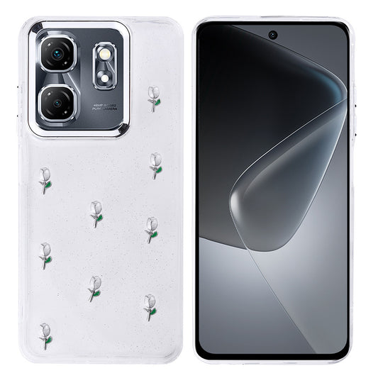 İnfinix Smart 9 Kılıf Airbag Tasarımlı Simli Şeffaf Zore Kutup Kapak