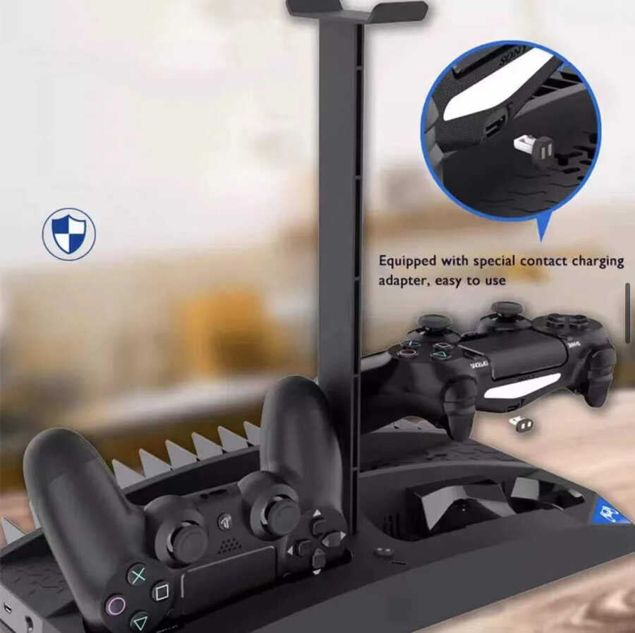 iPega PG-P4009 Playstation 4 Şarj İstasyonu ve Kulaklık Standı Siyah