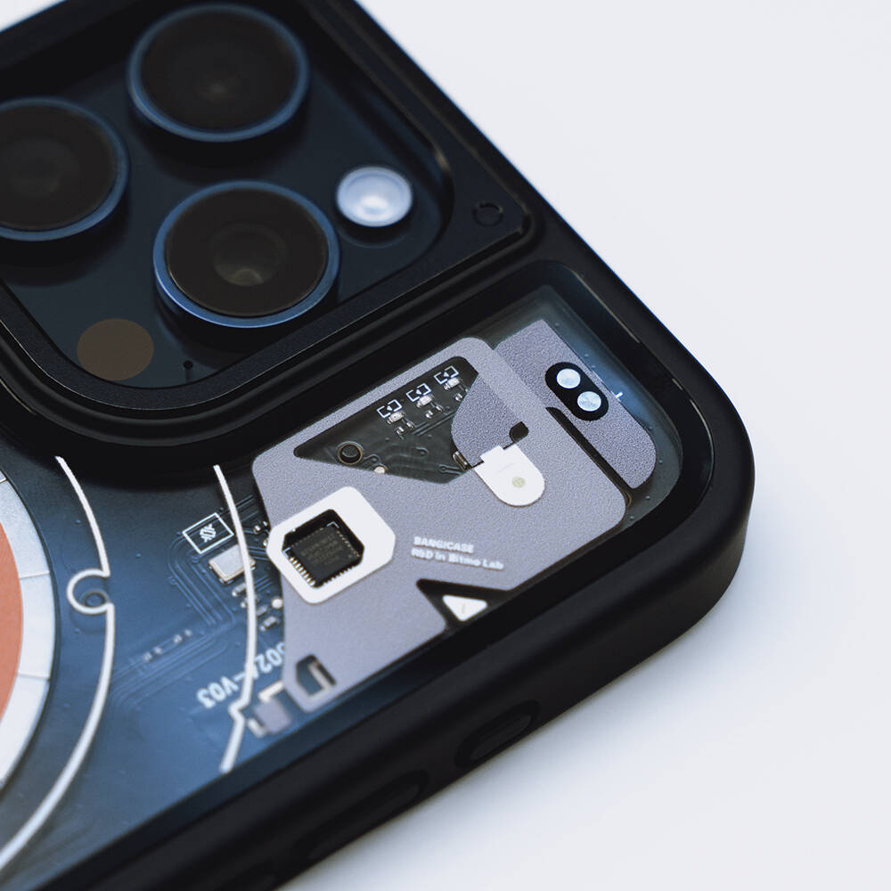iPhone 14 Pro Max Case Customizable 3 Function Bluetooth Connected Bitmo Lab Bangcase Smart M-safe Cover Black 