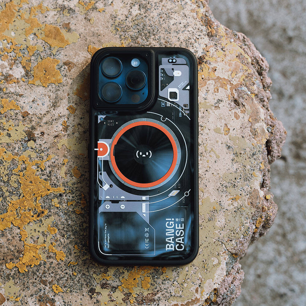 iPhone 14 Pro Max Case Customizable 3 Function Bluetooth Connected Bitmo Lab Bangcase Smart M-safe Cover Black 