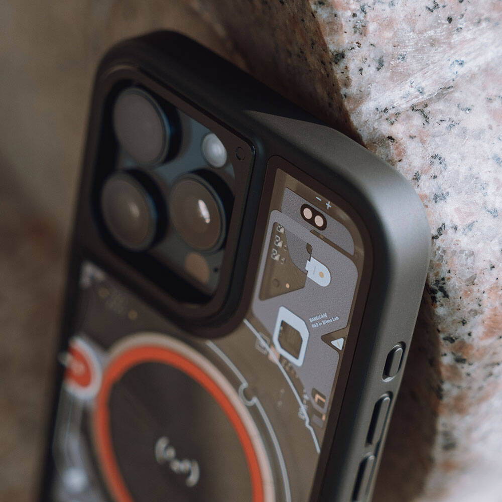 iPhone 14 Pro Max Case Customizable 3 Function Bluetooth Connected Bitmo Lab Bangcase Smart M-safe Cover Black 