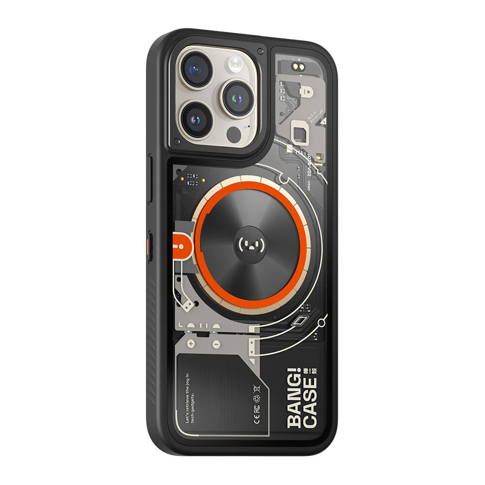 iPhone 15 Pro Max Case Customizable 3 Function Bluetooth Connected Bitmo Lab Bangcase Smart M-safe Cover Black 