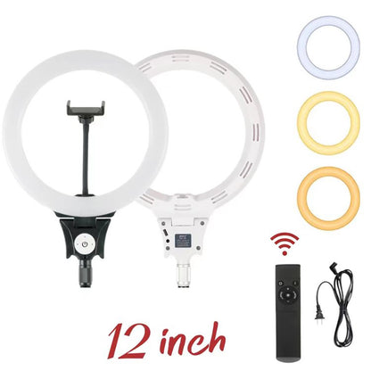 Jmary FM-12R Kumandalı 30cm Işıklı Telefon Tutucu Ring Light Siyah