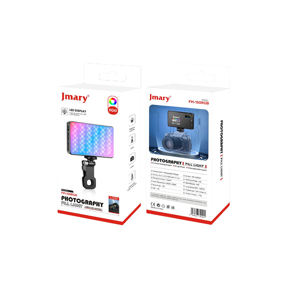 Jmary FM-150RGB RGB Led Telefon-Kamera Üstü Aydınlatma Işığı Siyah