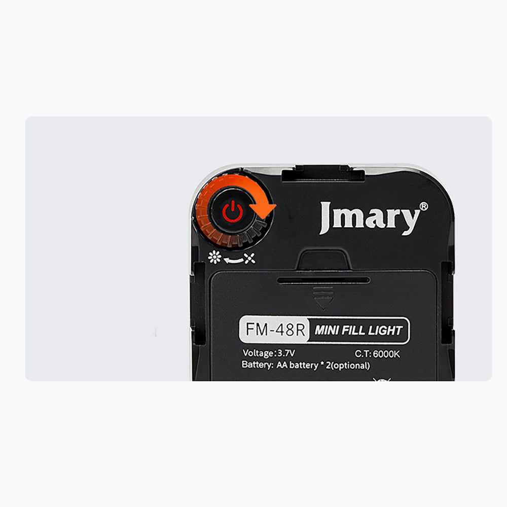 Jmary FM-48R Mini Fill Light Telefon-Kamera Üstü Pilli Aydınlatma Işığı Siyah