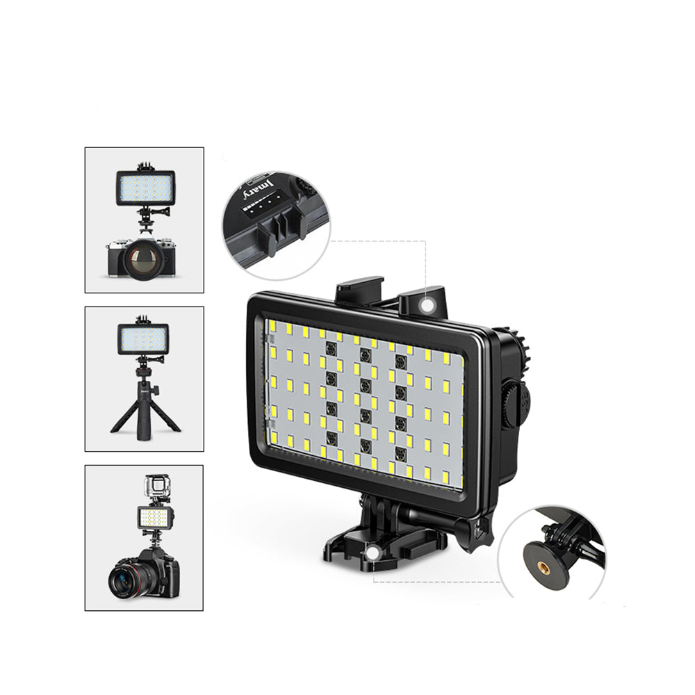 Jmary FM-72RGB IPX8 Sertifikalı RGB Su Altı Kamera Işığı Siyah