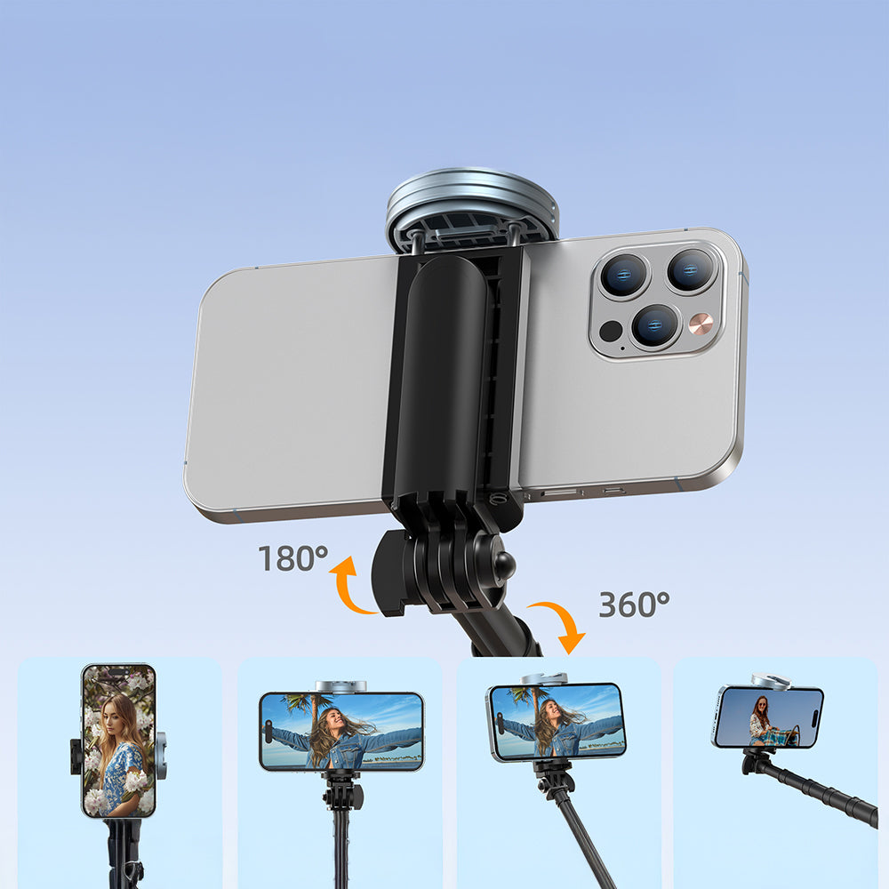 Jmary KT-259 360 Derece Dönebilen Kablosuz Kumandalı Tripod ve Selfie Çubuğu Siyah