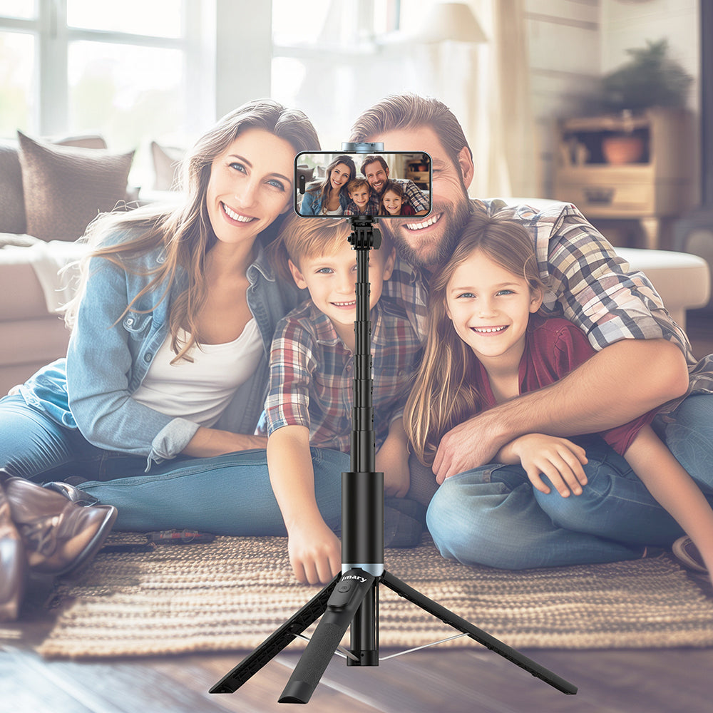 Jmary KT-259 360 Derece Dönebilen Kablosuz Kumandalı Tripod ve Selfie Çubuğu Siyah