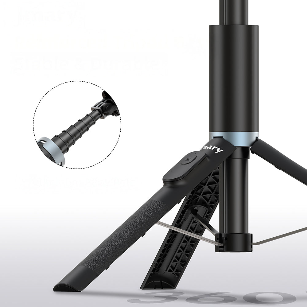 Jmary KT-259 360 Derece Dönebilen Kablosuz Kumandalı Tripod ve Selfie Çubuğu Siyah