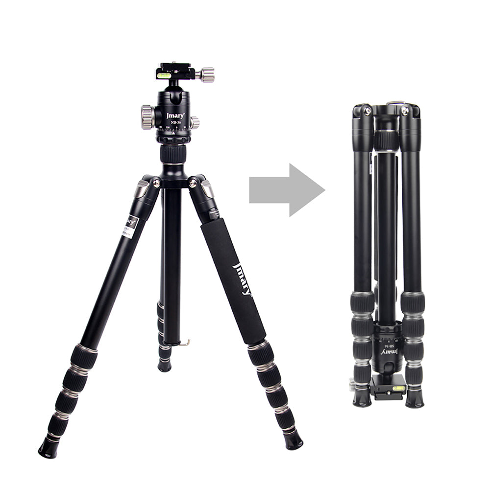 Jmary KT255+NB36 360 Derece Dönebilen Değiştirilebilir Başlıklı Tripod Siyah